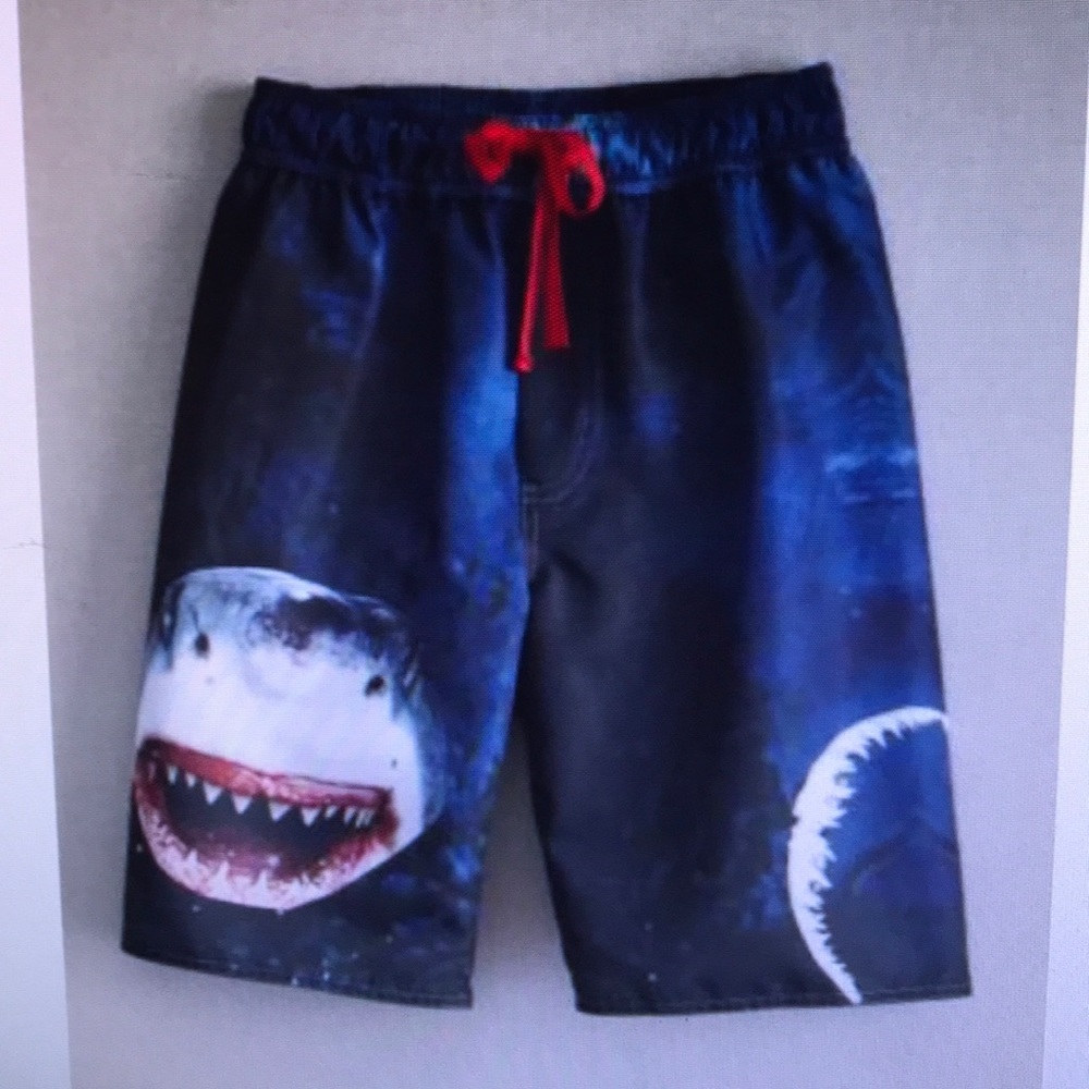 Boys shark mania board shorts new
